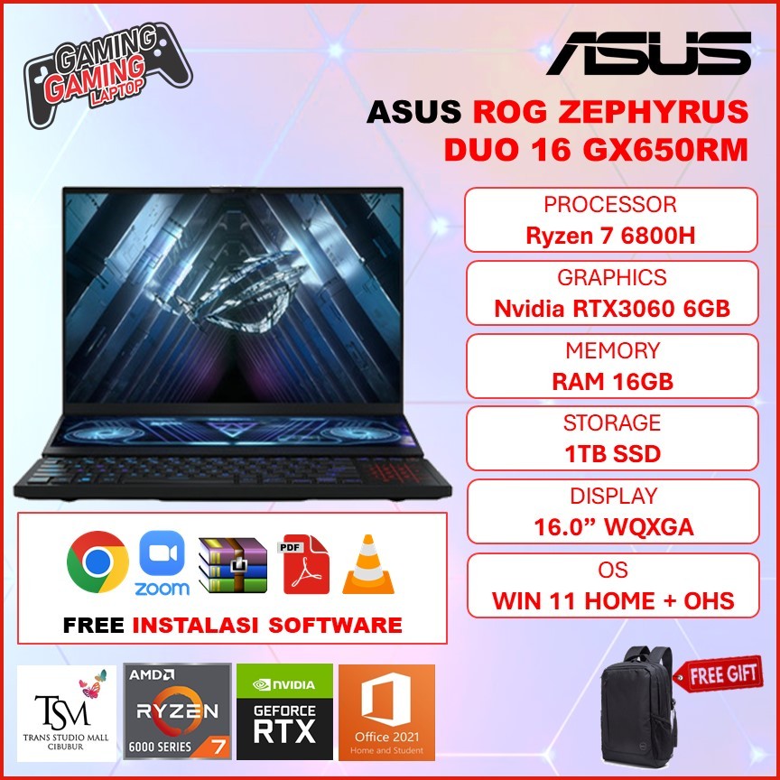 Jual Laptop Gaming Asus Rog Zephyrus Duo Gx Rm Ryzen H