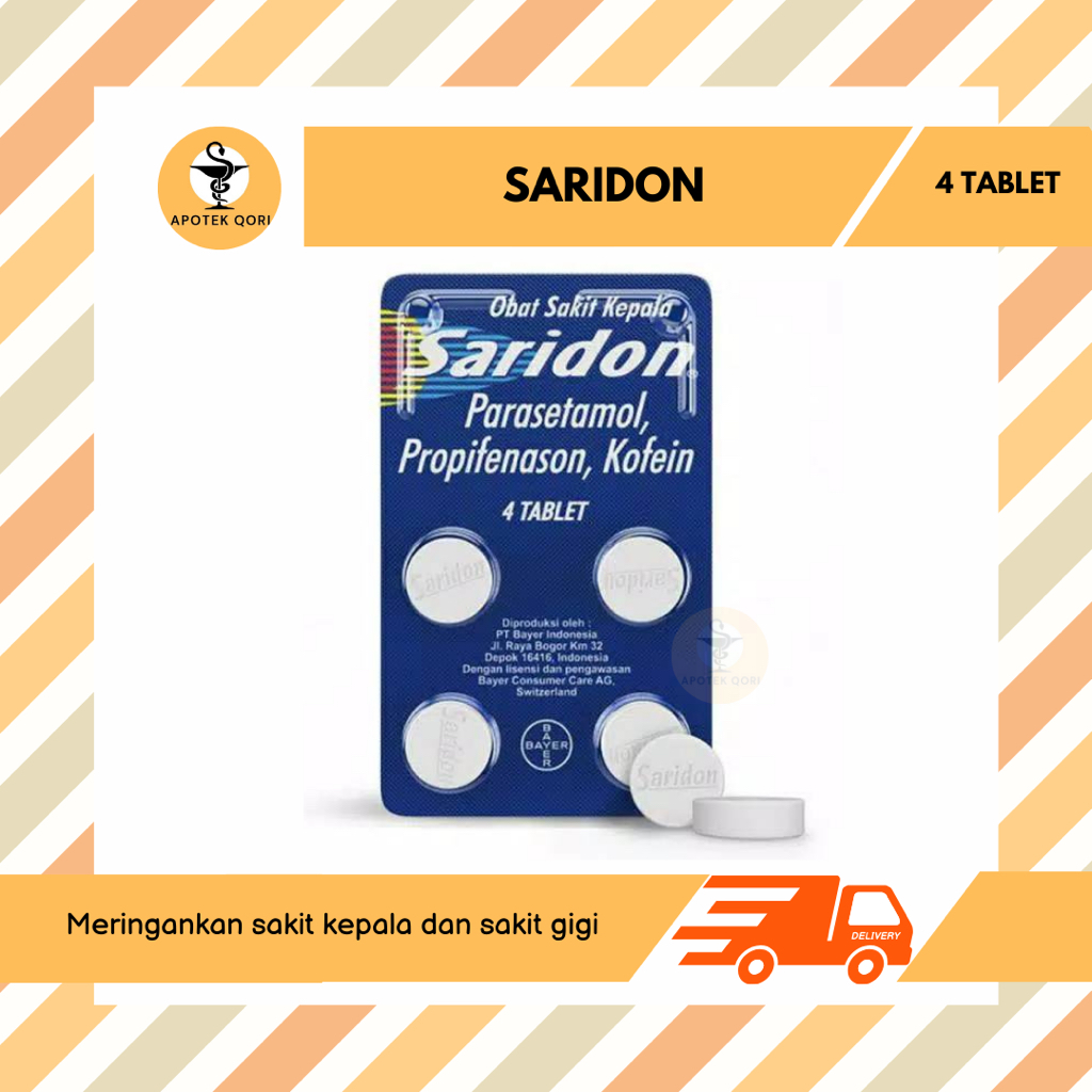 Jual SARIDON STRIP 4 TABLET SAKIT KEPALA Shopee Indonesia