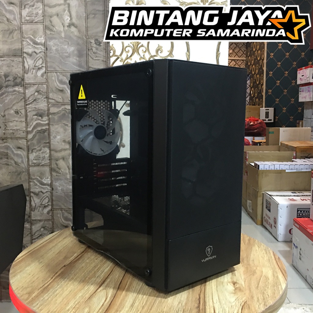 Jual Casing PC M ATX Tempered Glass Vurrion Virtue MX3 Black 3 Fan