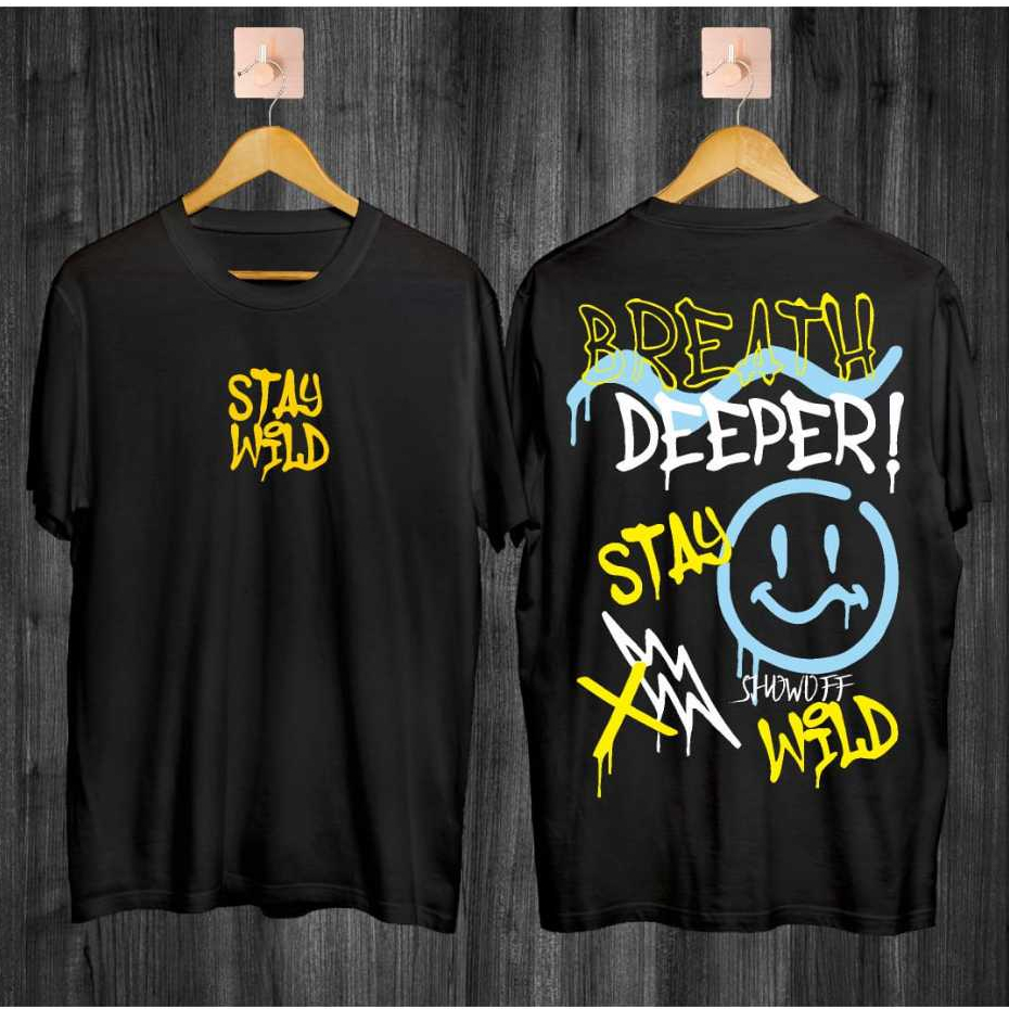 Jual Kaos Smile Stay Wild Tshirt Japan Distro Atasan Pria Wanita