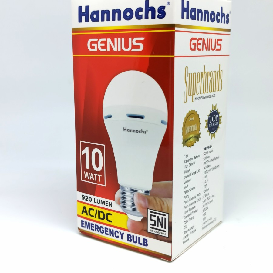 Jual Lampu Emergency Hannochs Genius 10W Putih ORIGINAL Shopee Indonesia