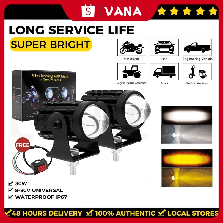 Jual VANA Lampu Tembak Laser 2 Warna High Low Putih Kuning Waterproof