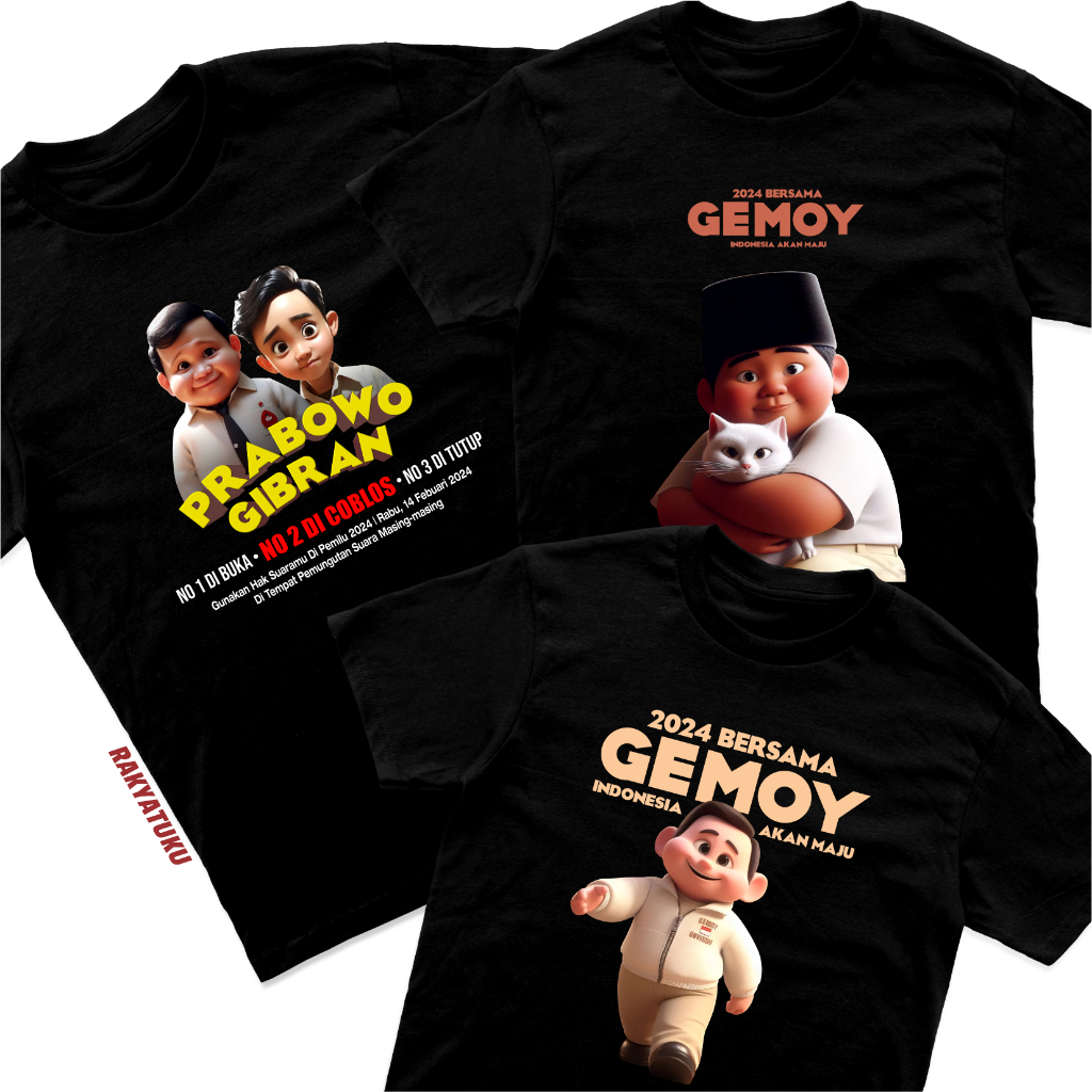 Jual Kaos Prabowo Gibran Gemoy Presiden Baju Prabowo Gibran All