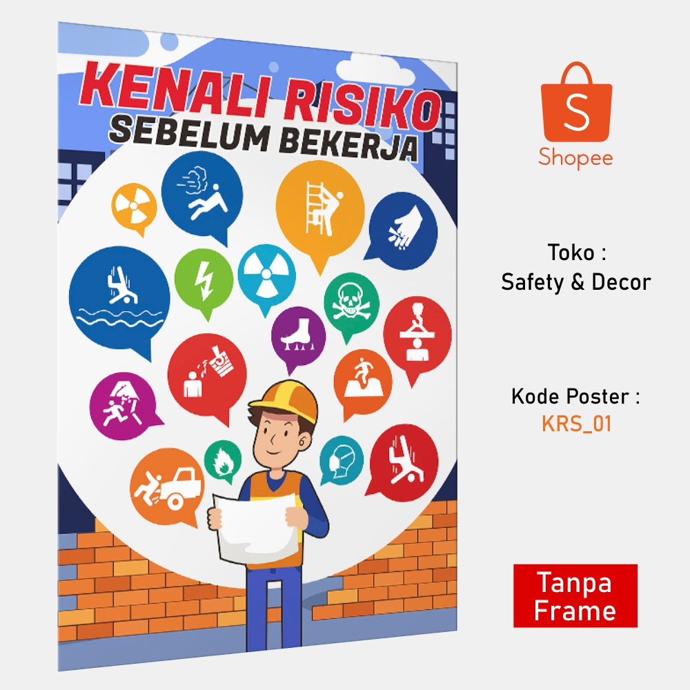 Jual Safety Poster K3 Kenali Risiko Sebelum Bekerja Shopee Indonesia