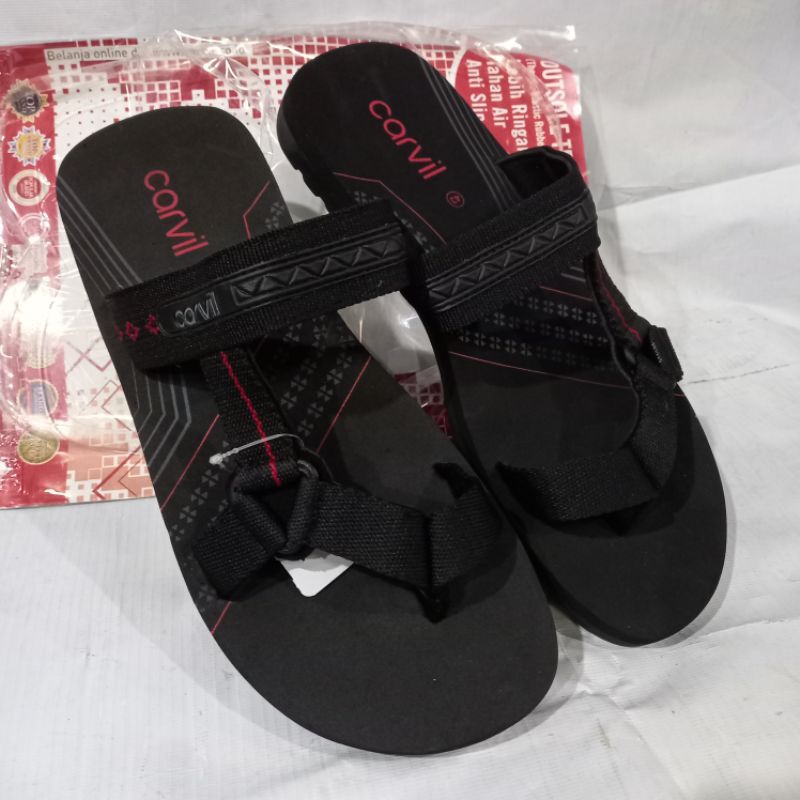 Jual Sandal Jepit Jempol Pria Carvil Spextra S Original Hitam Sandal