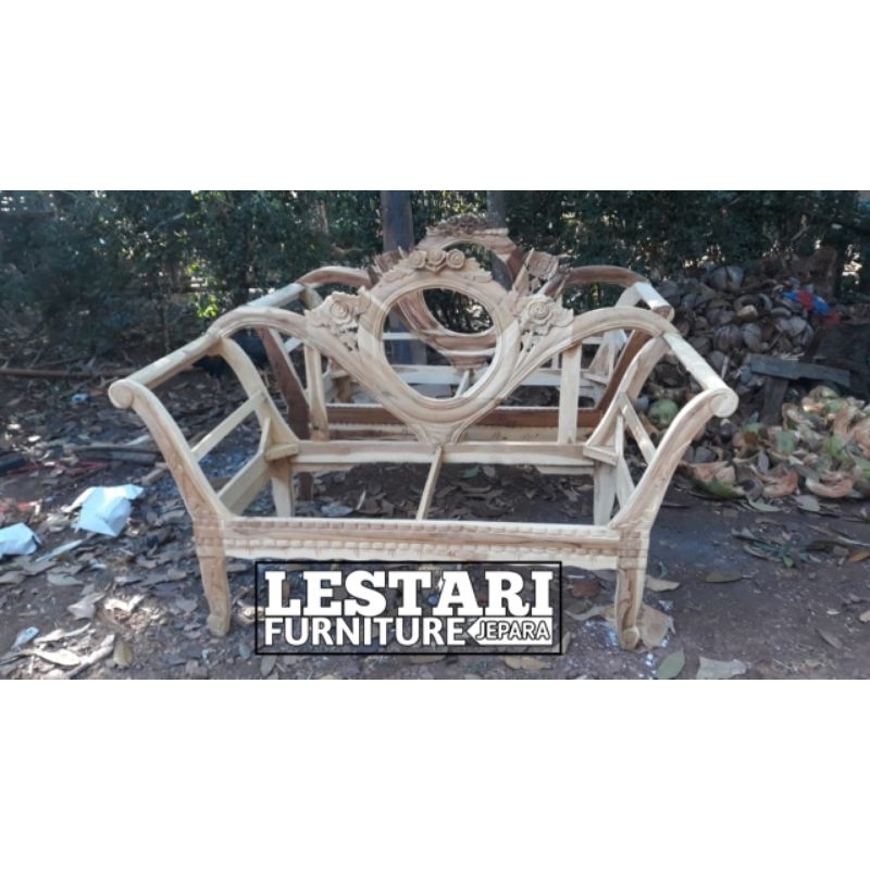 Jual Kerangka Sofa Kerangka Kursi Pelaminan Mawar Kayu Jati Rangka