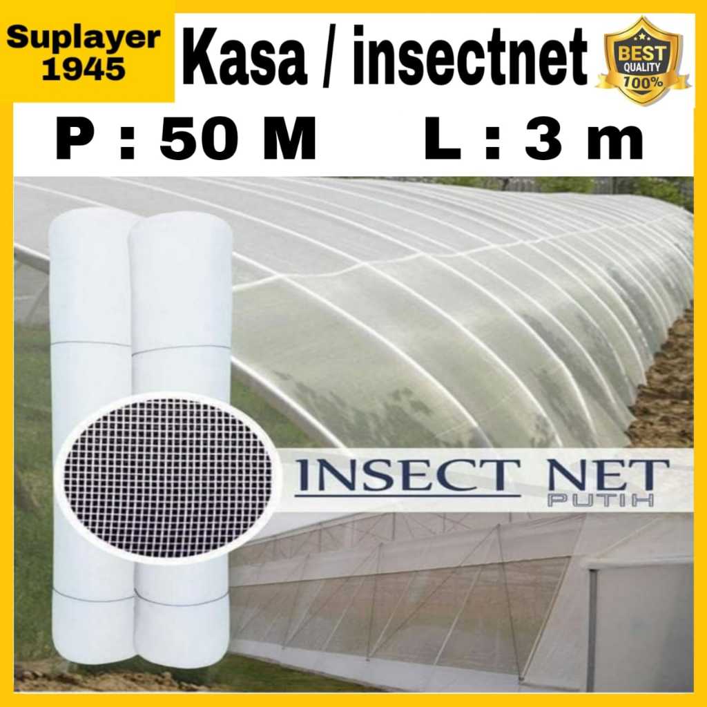 Jual JARING KASA INSECT NET PUTIH 1 ROL PANJANG 50 Meter Lebar 3 Meter