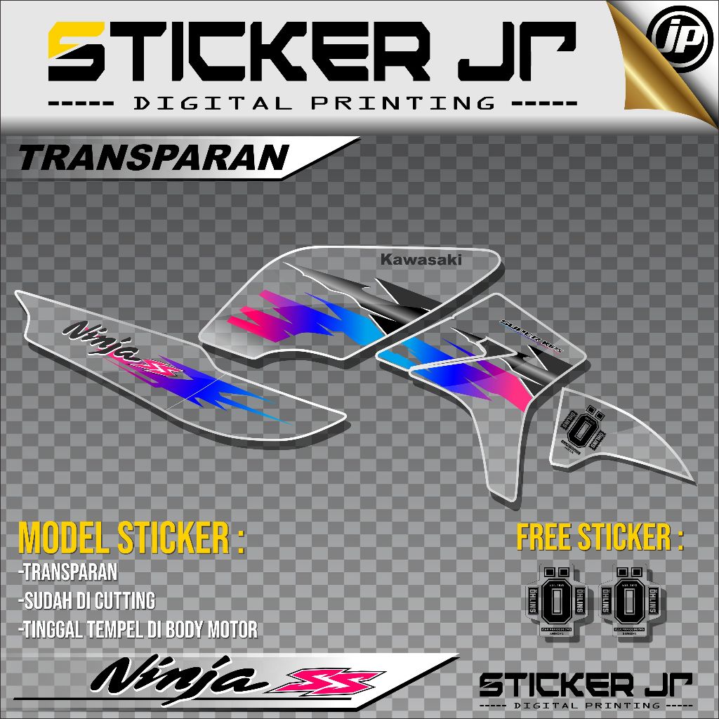 Jual Sticker Striping Ninja SS R Stiker Transaparan UV JP 01