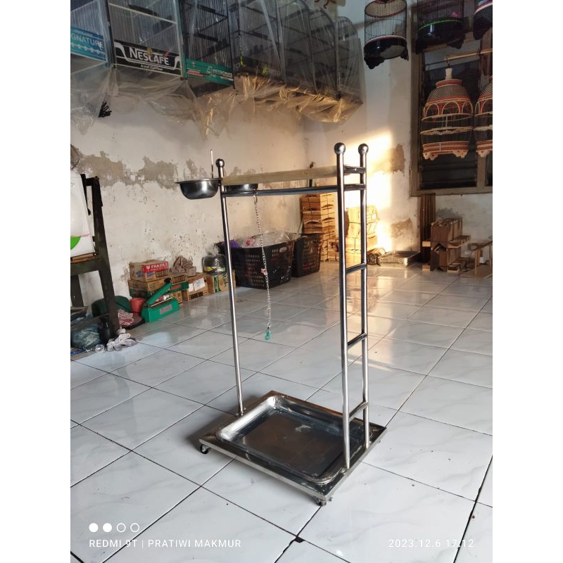 Jual Tangkringan Burung Parrot Nuri Beo Material Full Stainless