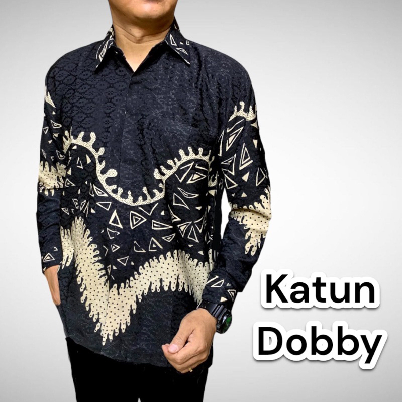 Jual Dobby Hitam Kemeja Batik Katun Dobby Lapisan Furing Katun Hero