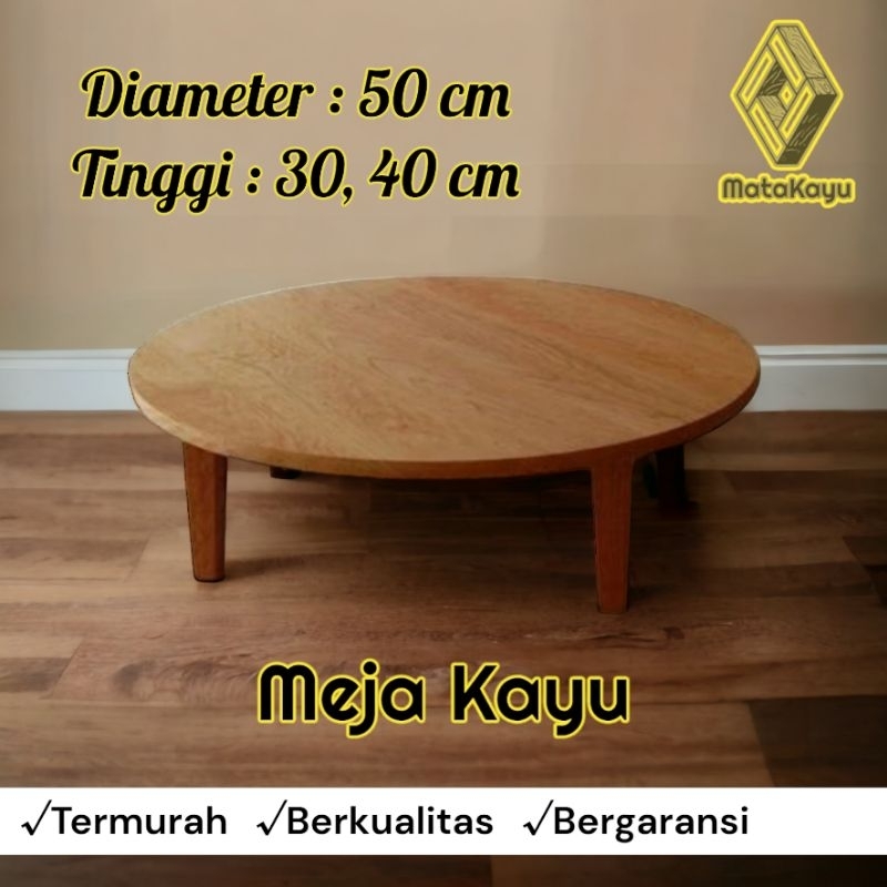 Jual Meja Kayu Bulat Minimalis Meja Tamu Meja Bundar Meja Lesehan Meja