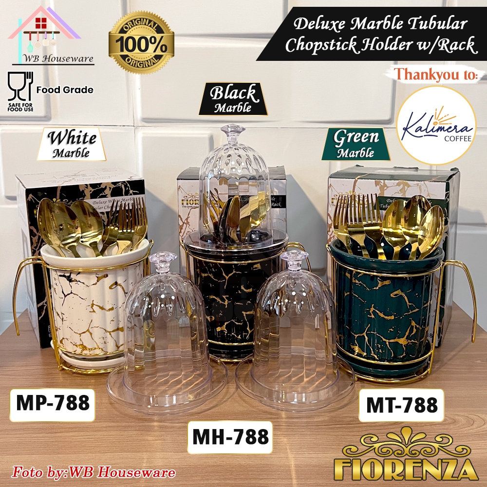 Jual FIORENZA Tempat Sendok Garpu Keramik Set Motif Marble Series