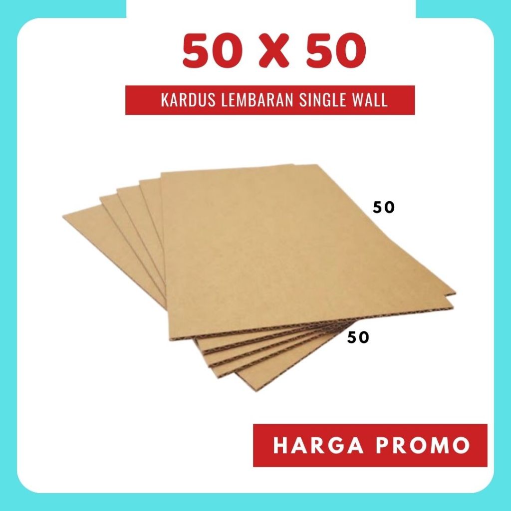 Jual Kardus Lembaran 50x50 Sheet Polos Single Wall Coklat Karton Warna