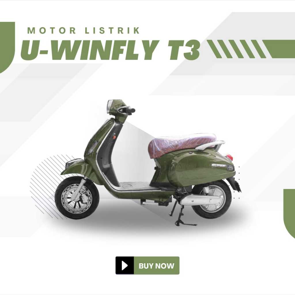 Jual Motor Listrik Model Vespa Uwinfly T Warna Hijau Tua Bergaransi