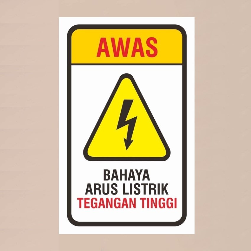 Jual Stiker Bahaya Listrik Arus Tegangan Tinggi Stiker Awas Arus