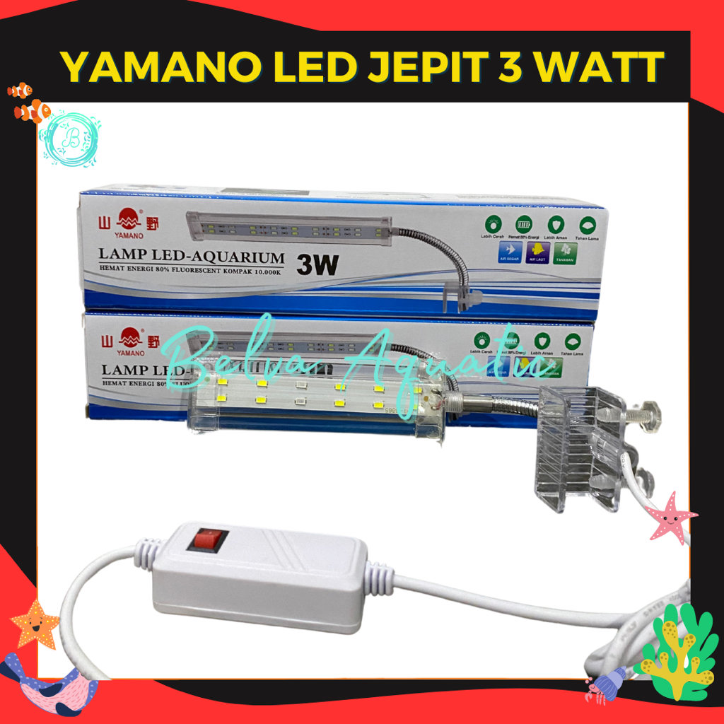 Jual YAMANO LED JEPIT 3 WATT Lampu Jepit LED Aquarium Aquascape Yamano