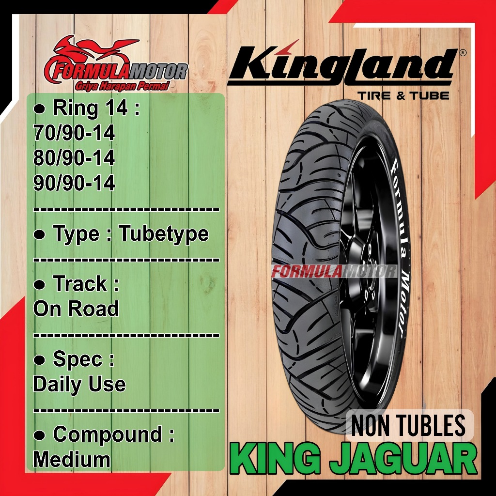 Jual Kingland King Jaguar Ring 14 Tubetype Ban Motor Matic Non Tubles