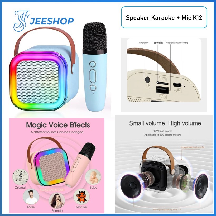 Jual Speaker Karaoke K Portable Mic Bluetooth Mini Karaoke Full