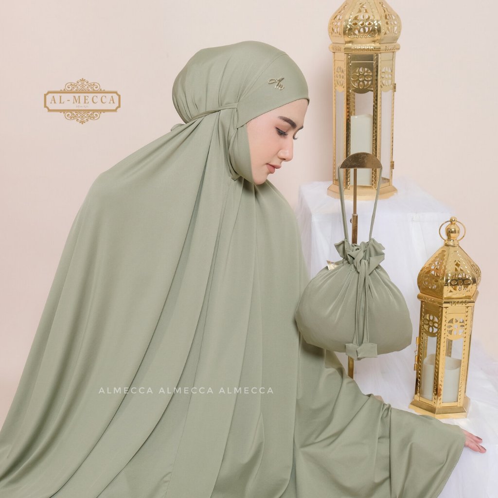 Jual ALMECCA Mukena Dewasa Premium Penutup Dagu Jersey Syakila Series