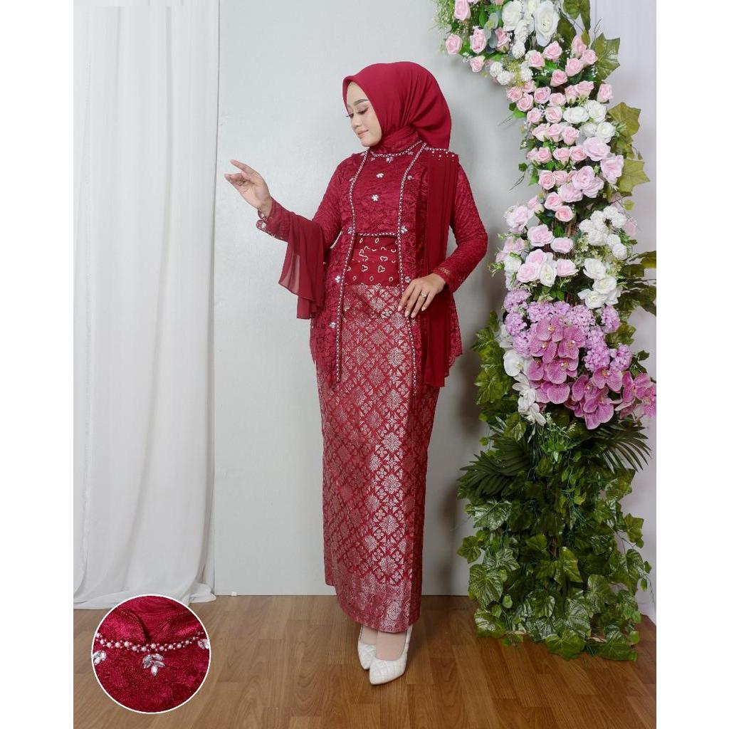 Jual Kebaya Anisa Kutubaru Free Selendang Dan Obi Belt Batik Kebaya