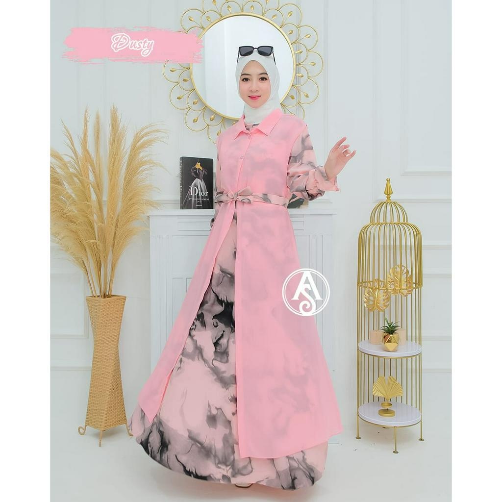 Jual Langsung Kirim Gamis Super Jumbo Plus Blazzer Ceruty Pisah Gisel