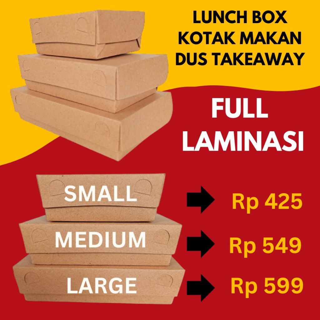 Jual Anti Rembes Paper Lunch Box Lunchbox Kraft Kraf Coklat Ukuran S