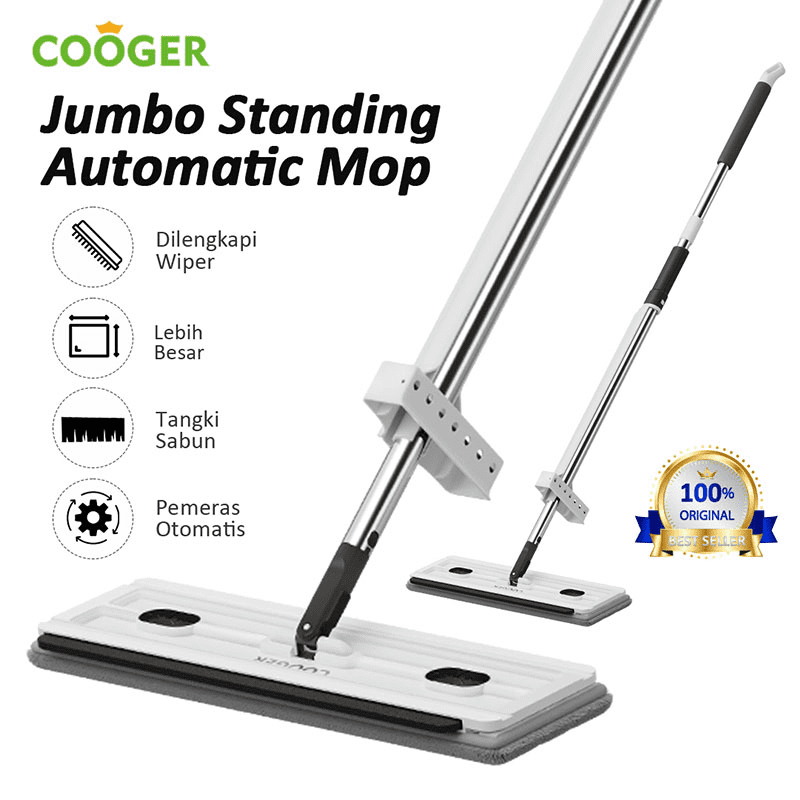 Jual COOGER Alat Pel Lantai Dengan Wiper Super Amazing Jumbo Mop 3IN1