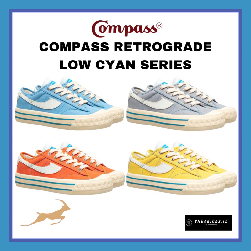 Jual ORIGINAL SEPATU COMPASS RETROGRADE LOW CYAN LIMITED EDITION