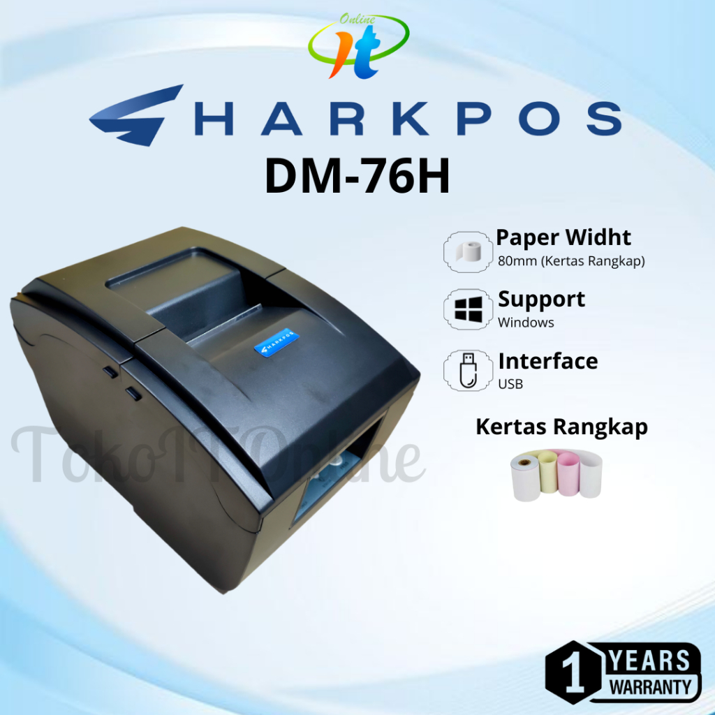 Jual Printer Kasir Dot Matrix 76mm Sharkpos DM 76H DM76H DM 76H USB