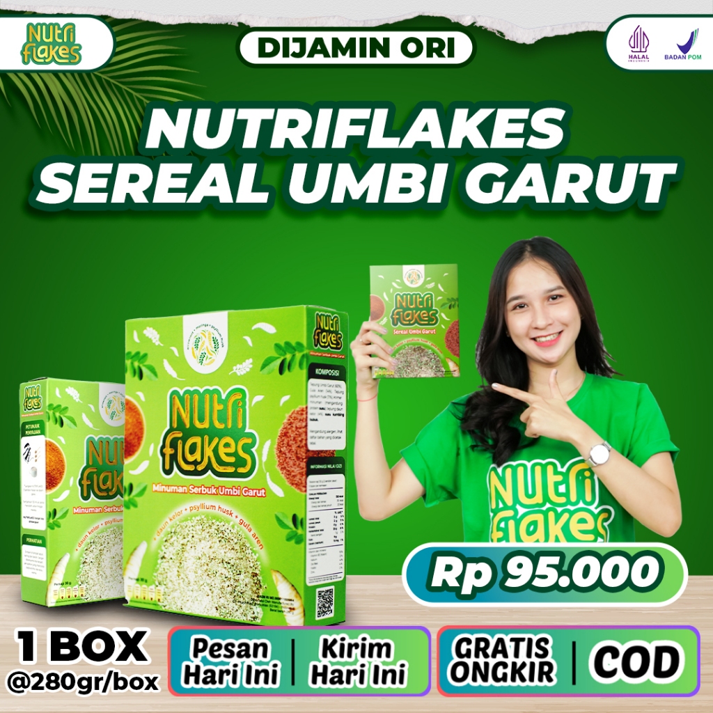 Jual Nutriflakes Alami Minuman Umbi Garut Sehat Solusi Asam