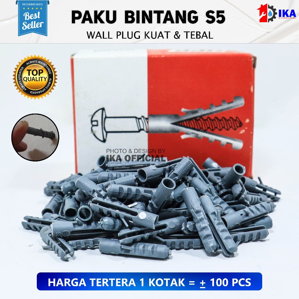 Jual Baut Dinding S5 Penguat Sekrup Penahan Skrup Mur Baut Tanam Tembok