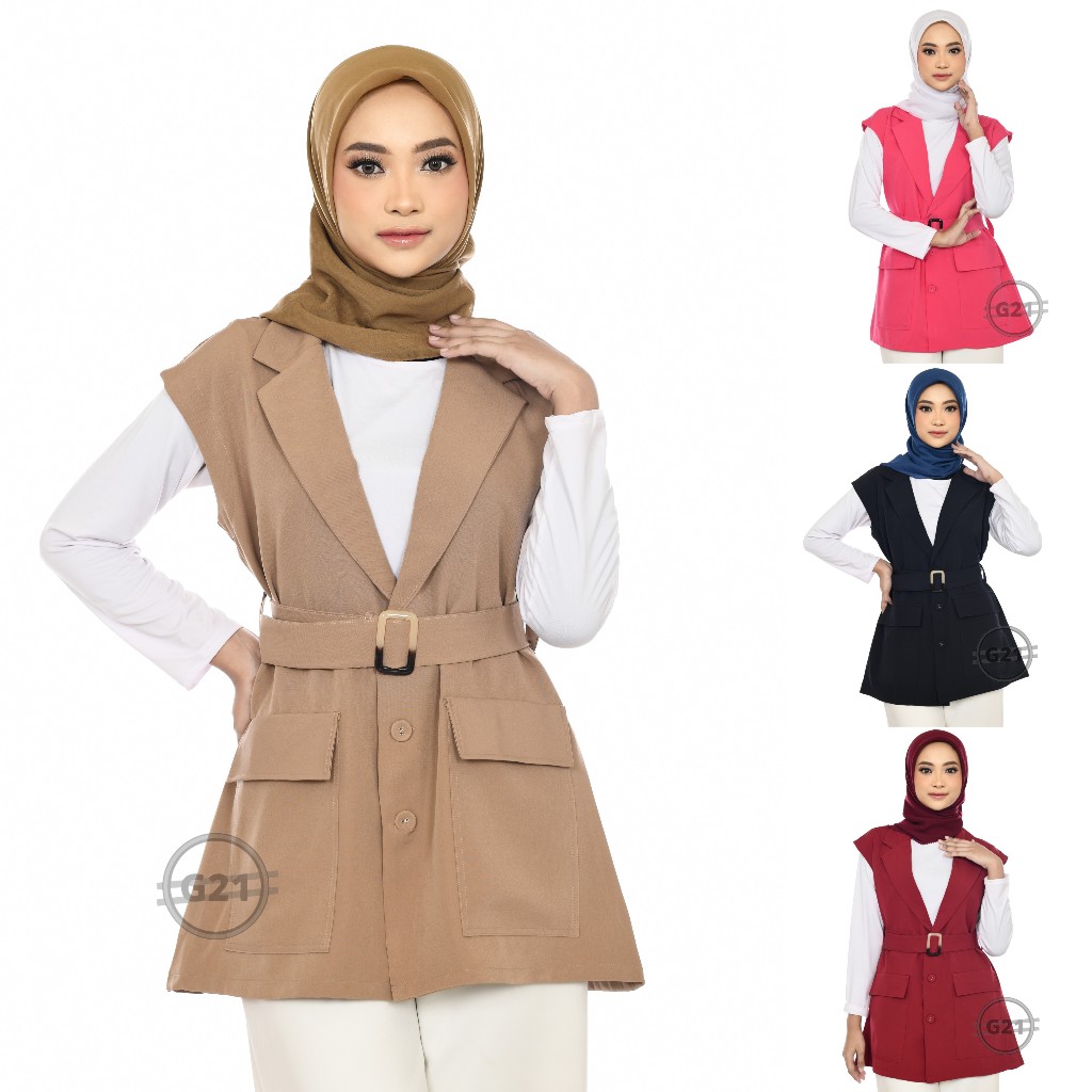 Jual Outer Rompi Vest Blazer Balero Cardigan Wanita Tanpa Lengan Body