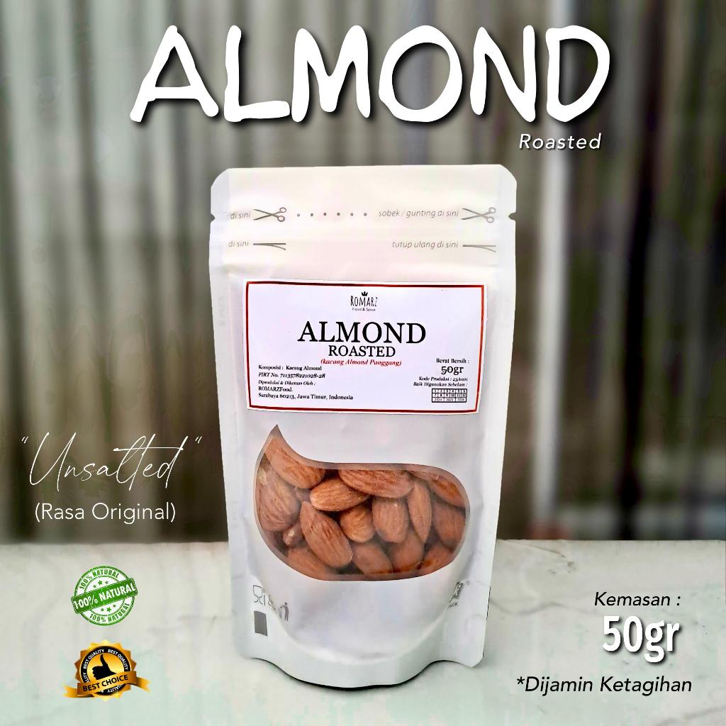 Jual KACANG ALMOND ROASTED ALMOND PANGGANG ALMOND OVEN ORIGINAL 50gr