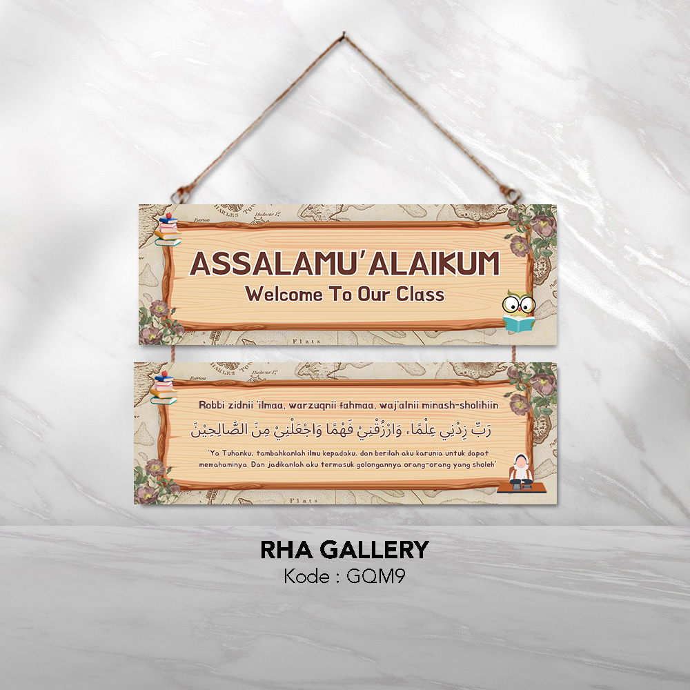 Jual RHA GALLERY Hiasan Dinding Gantung Assalamulaikum Doa Masuk Kelas