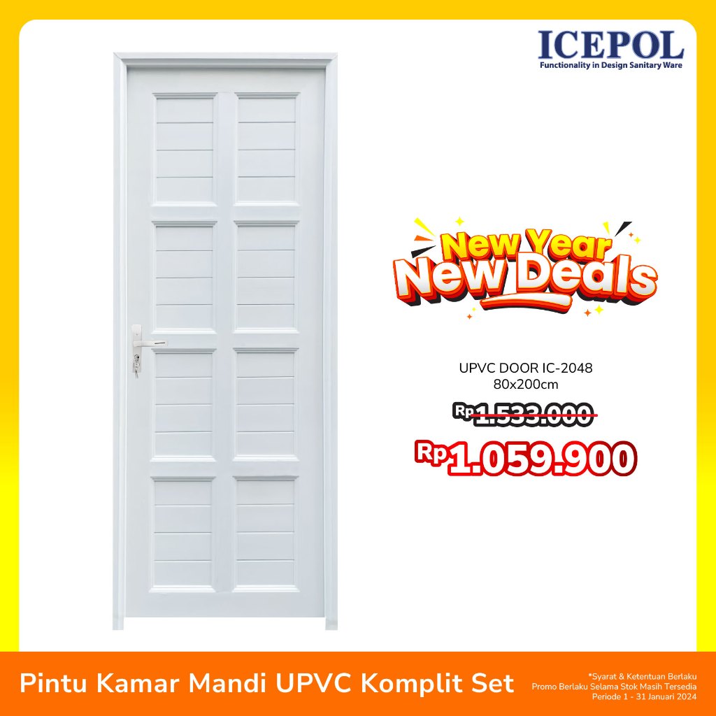 Jual Icepol Pintu Kamar Mandi Full Upvc X Komplit Set Shopee