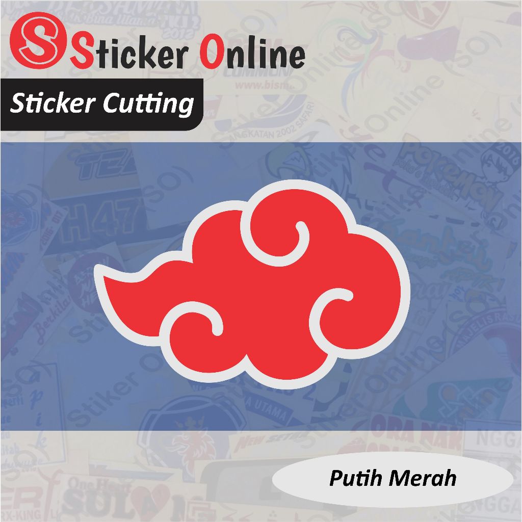 Jual Stiker Logo Akatsuki Sticker Cutting Naruto AkatsukiLogo Motor