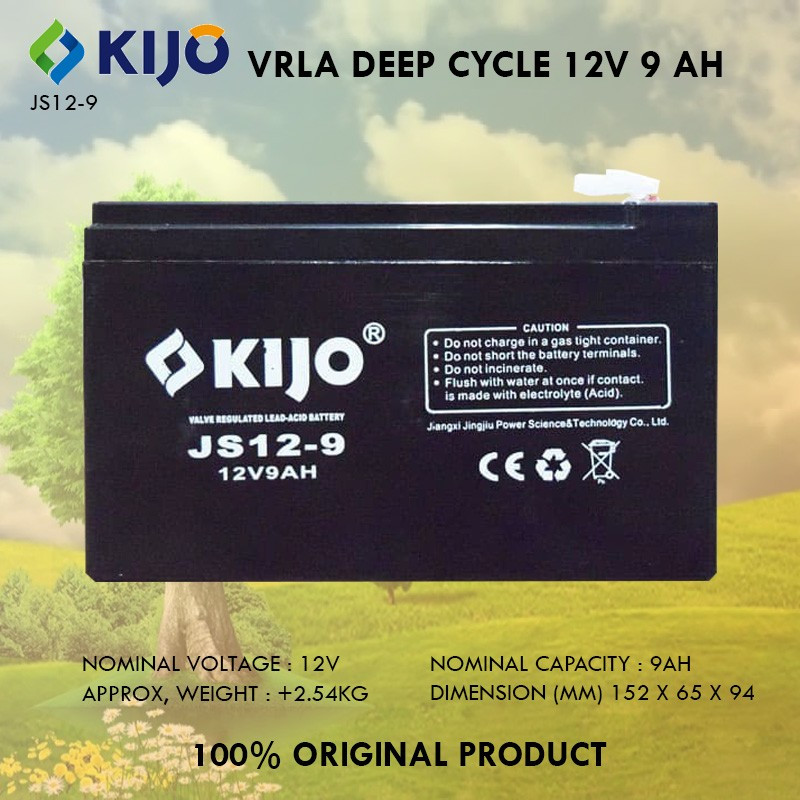 Jual KIJO AKI KERING VRLA DEEP CYCLE 12V 9AH BATTERY BATERAI 12 V 9 AH