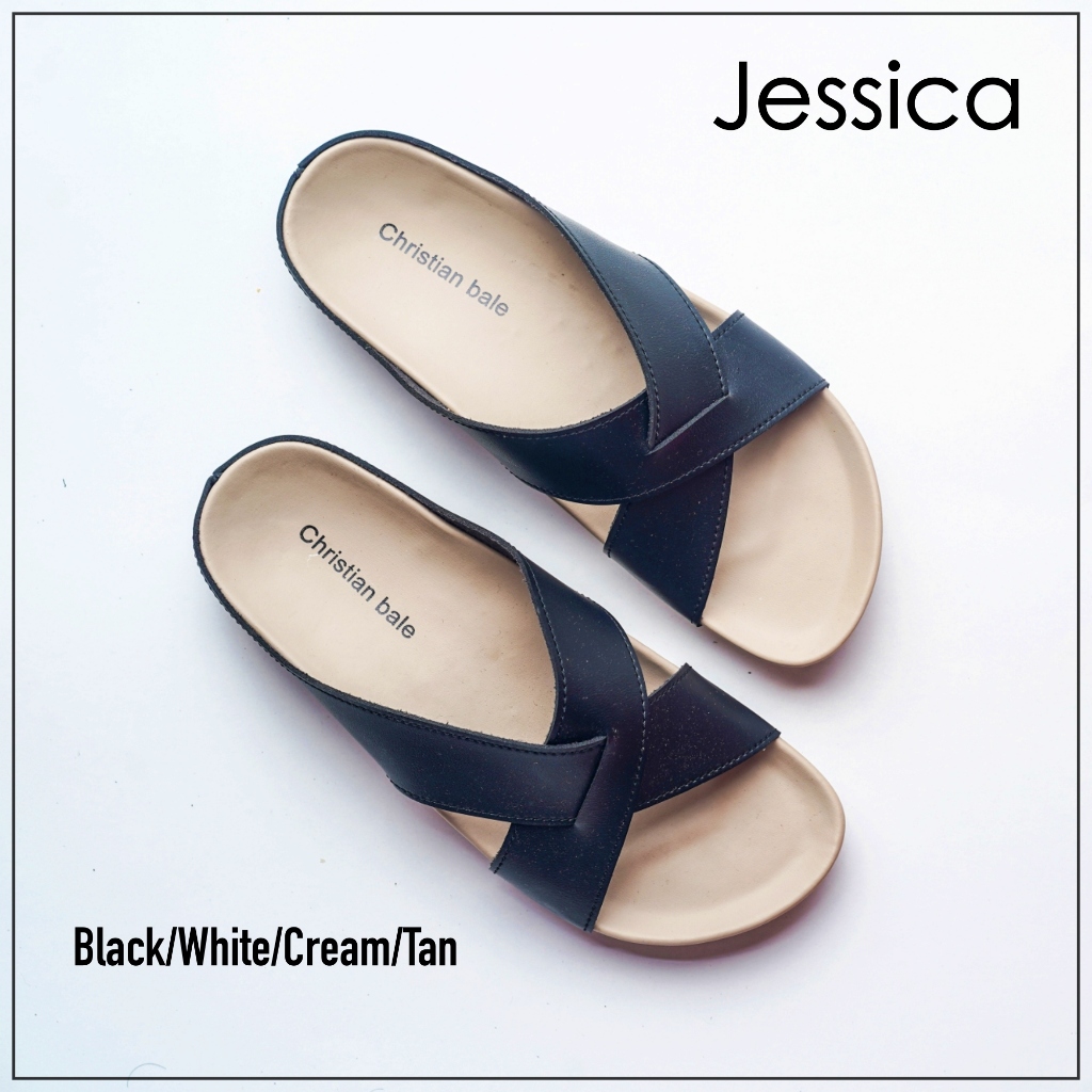 Jual Christian Bale Jessica Sandal Slop Wanita Kekinian Sendal Flat