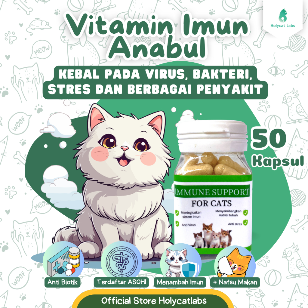 Jual Vitamin Imun Kucing Anti Virus Meningkatkan Sistem Imun Anti Stres