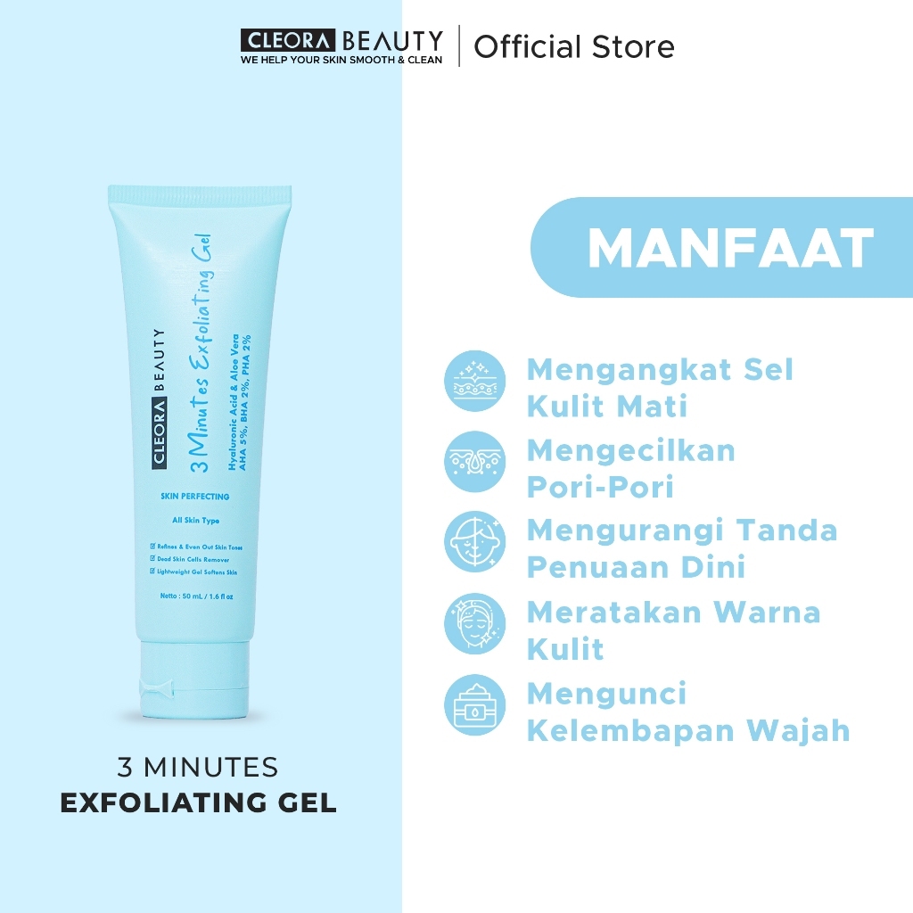 Jual CLEORA 3 Minutes Exfoliating Gel 50gr With AHA BHA PHA Exfoliasi