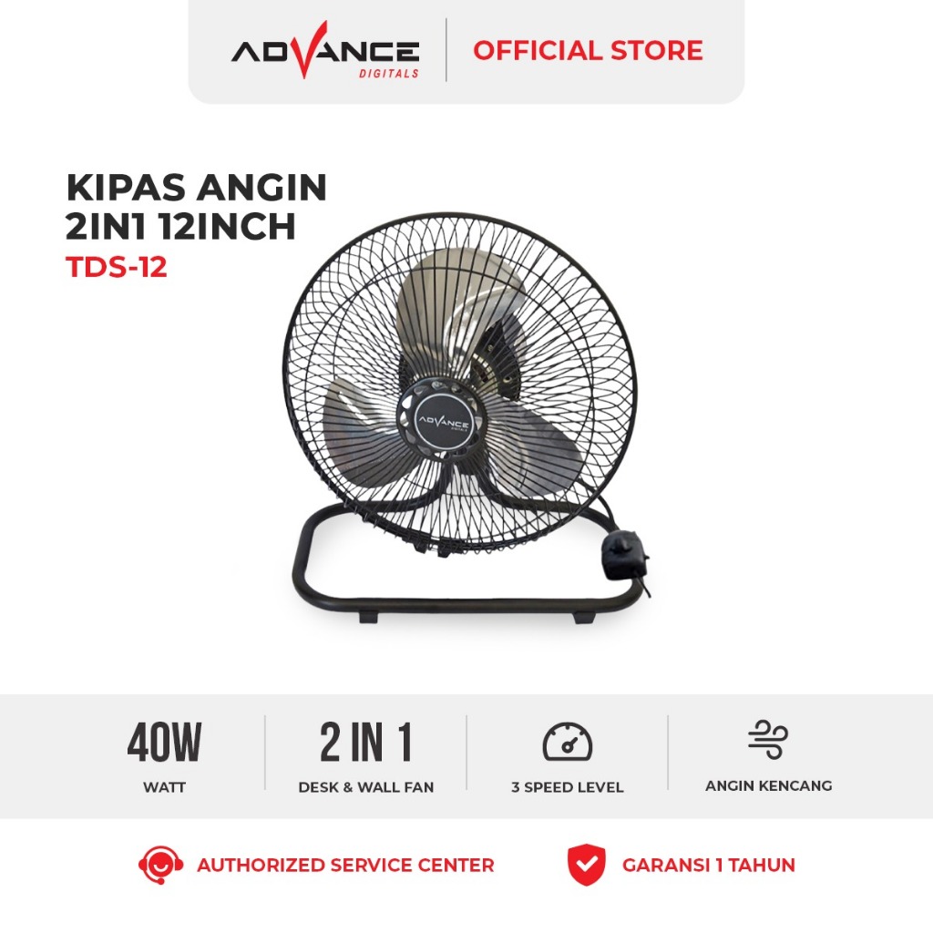 Jual Advance Kipas Angin 2in1 TDS12 Kipas Dinding Vertikal Garansi