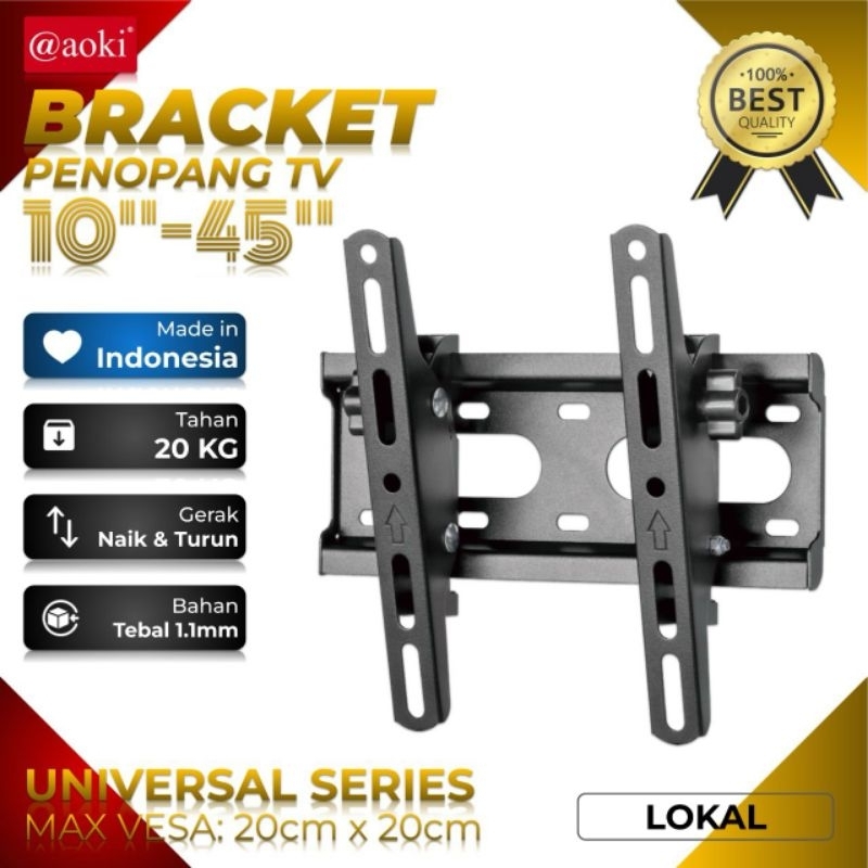 Jual Aoki Minato Bracket TV 10 45 TILT Miring Penopang TV LED