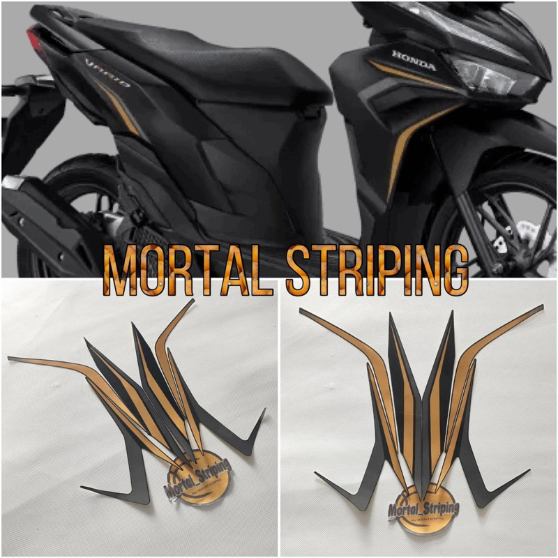 Jual STIKER STRIPING LIS BODY HONDA VARIO 125 LED 2022 HITAM DOF