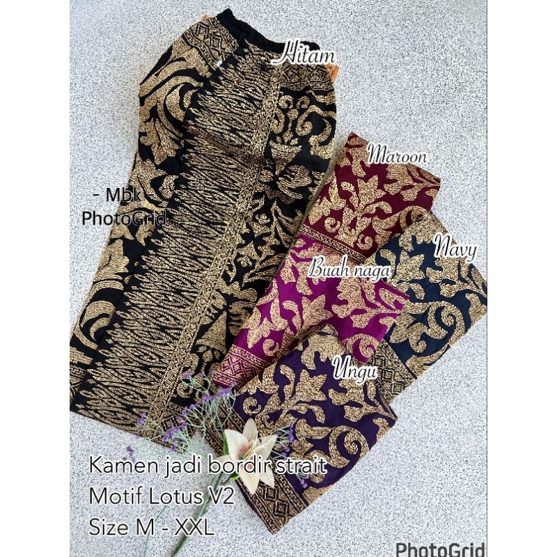 Jual Benang Cendana Kamen Jadi Bordir Strait Motif Lotus V Shopee