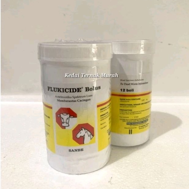 Jual Flukicide 12 Bolus Obat Cacing Sapi Kuda Kerbau Kambing Domba