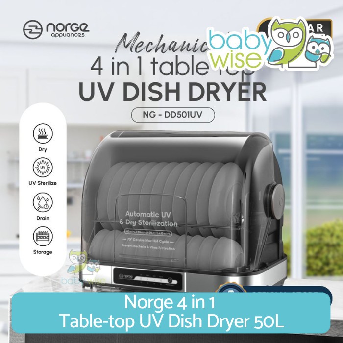 Jual Norge 4 In 1 Table Top UV Dish Dryer 50L Sterilizer Shopee