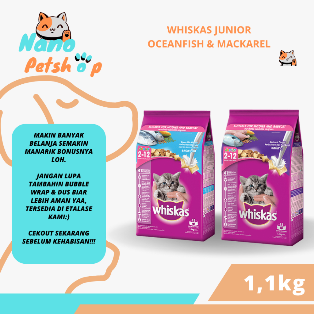 Jual WHISKAS JUNIOR Kitten Cat Food Makanan Kucing Kemasan Freshpack