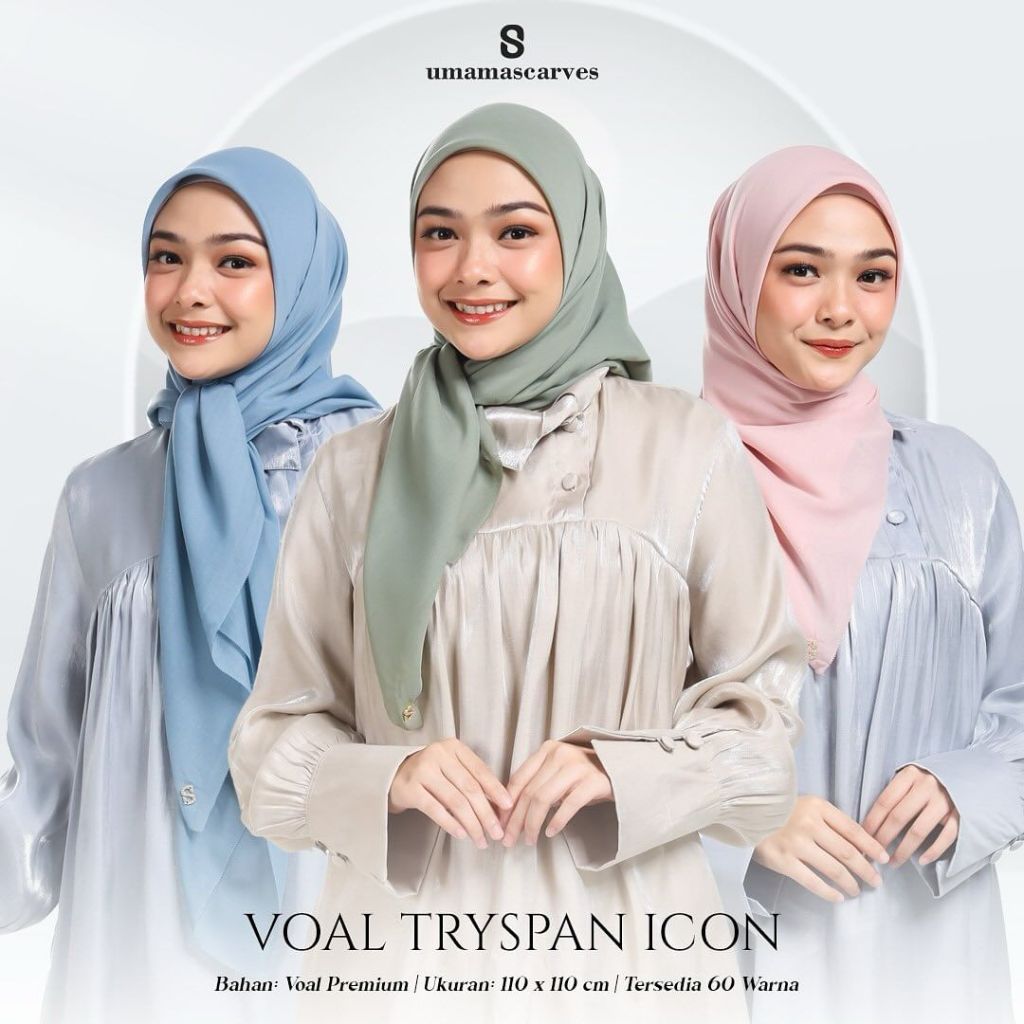 Jual Umama Scarf Kerudung Polos Jilbab Segi Empat Hijab Daily Voal