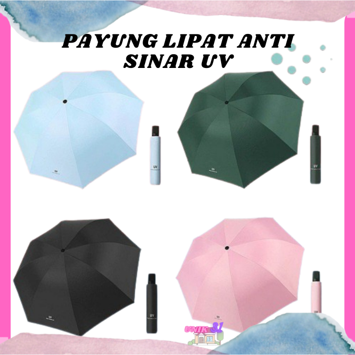 Jual Payung Lipat Anti UV 3D Payung Lipat Buka Tutup Manual Otomatis