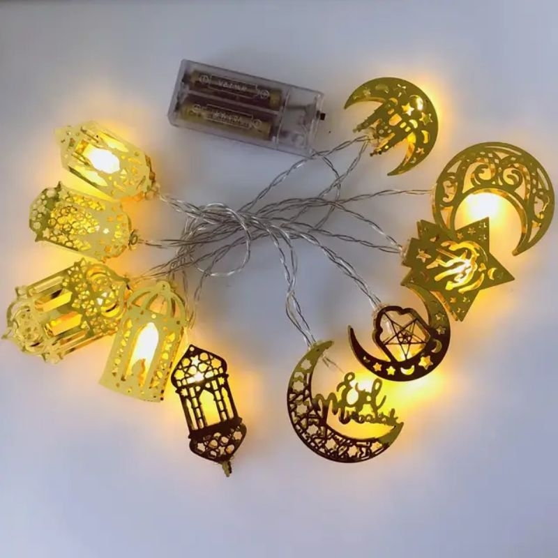 Jual Lampu Hias Dekorasi Lebaran Eid Mubarak Ramadan Warna Cahaya Putih